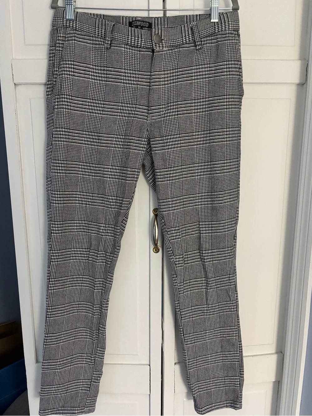 Elwood Men’s Slim Fit Houndstooth Pants 32x32 Black White Stretch Chino